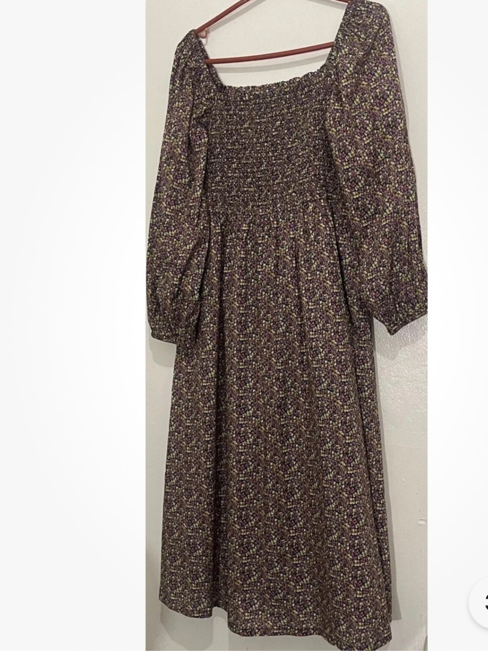 J Crew Cotton Daydream Midi Dress in Liberty Busy Izzy Fabric Size Large Smocked
